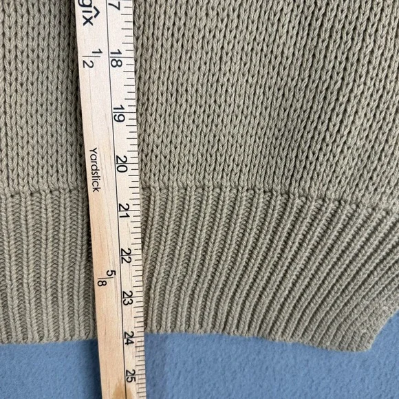 Alex Mill Wallace Sweater Jacket XL Vintage Khaki Chunky Ribbed Cotton Full Zip - Picture 8 of 8